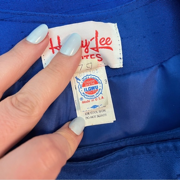 Vintage Henry Lee Petites Royal Blue Peplum Blazer Jacket Asymmetrical Size 14 - Picture 6 of 8